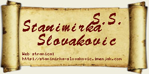 Stanimirka Slovaković vizit kartica